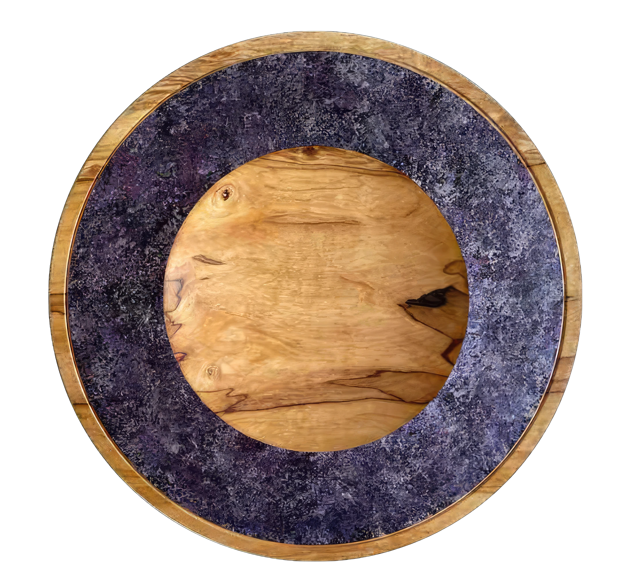 A large bowl with an amethyst texture around the rim